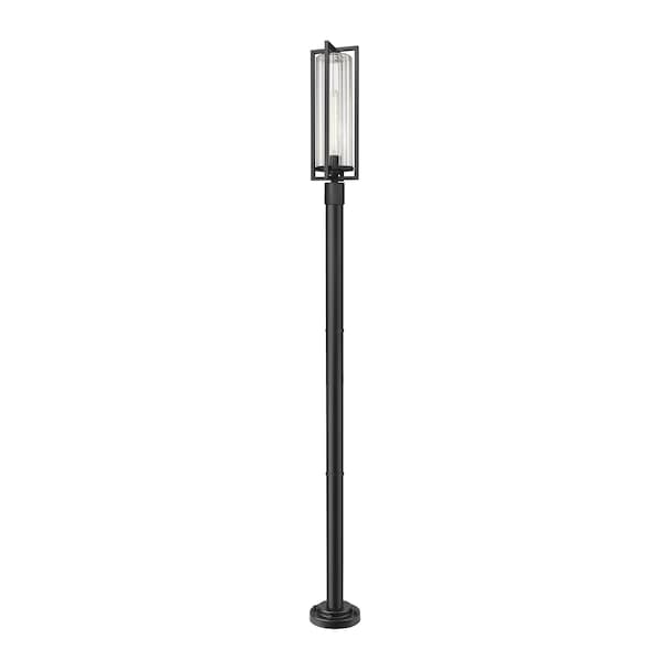 Z-Lite Aura 1 Light Outdoor Post Mounted Fixture, 9in. W x 99.5in. H, Black 5013PHBR-5012P-BK - main